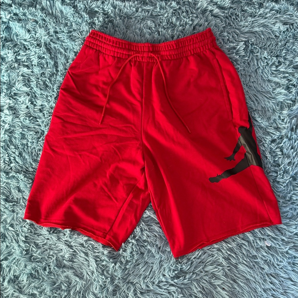 Men's Red Athletic Drawstring Shorts- JORDANS